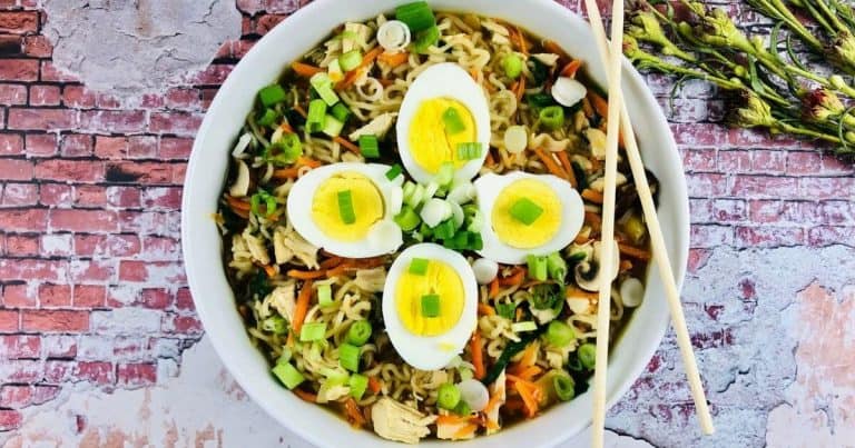 gluten free ramen noodle soup in a bowl