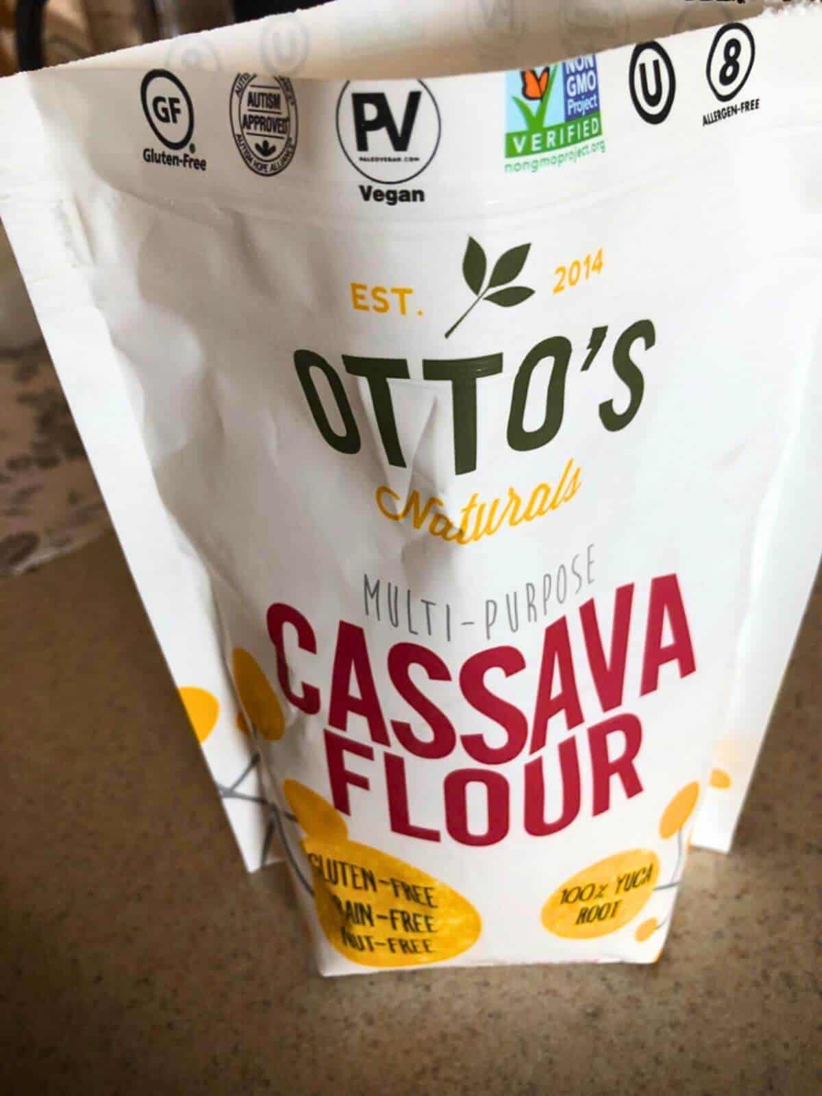 A bag of ottos cassave flour.