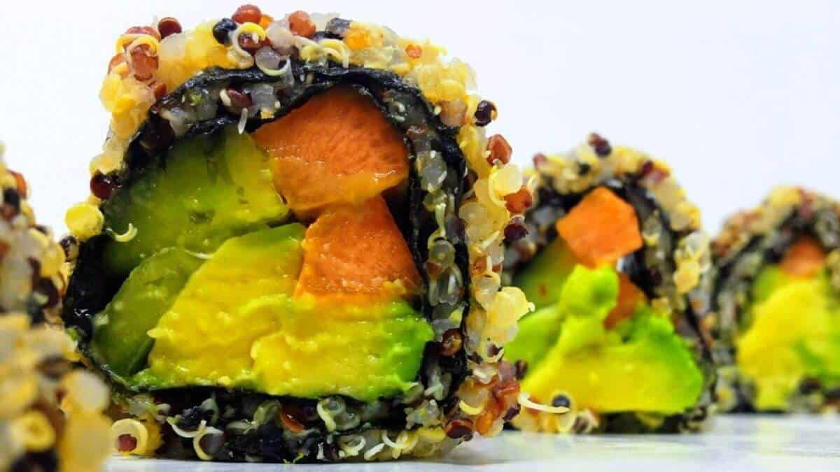 Vegan quinoa sushi rolls.