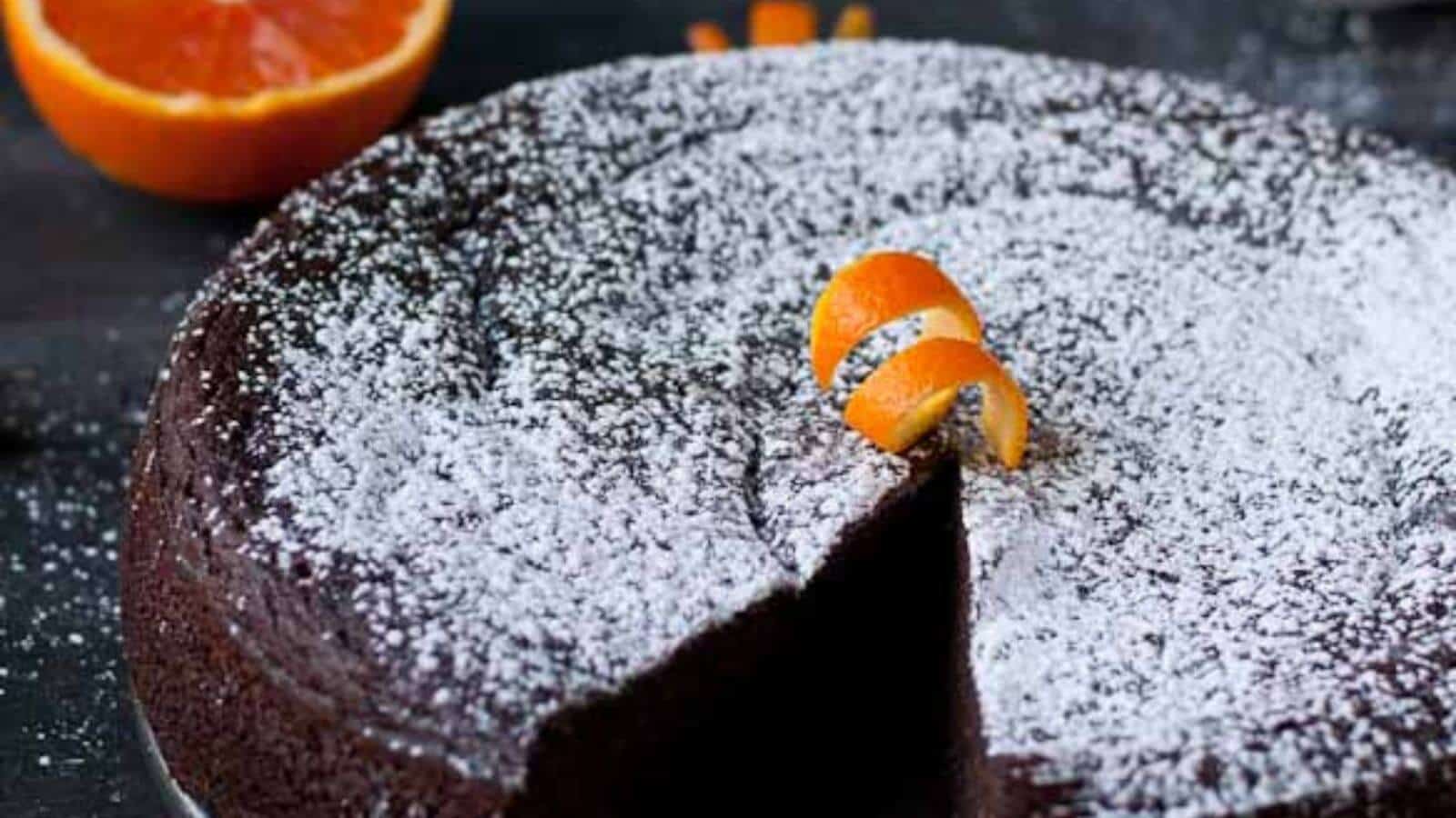 Flourless orange chocolate cake.