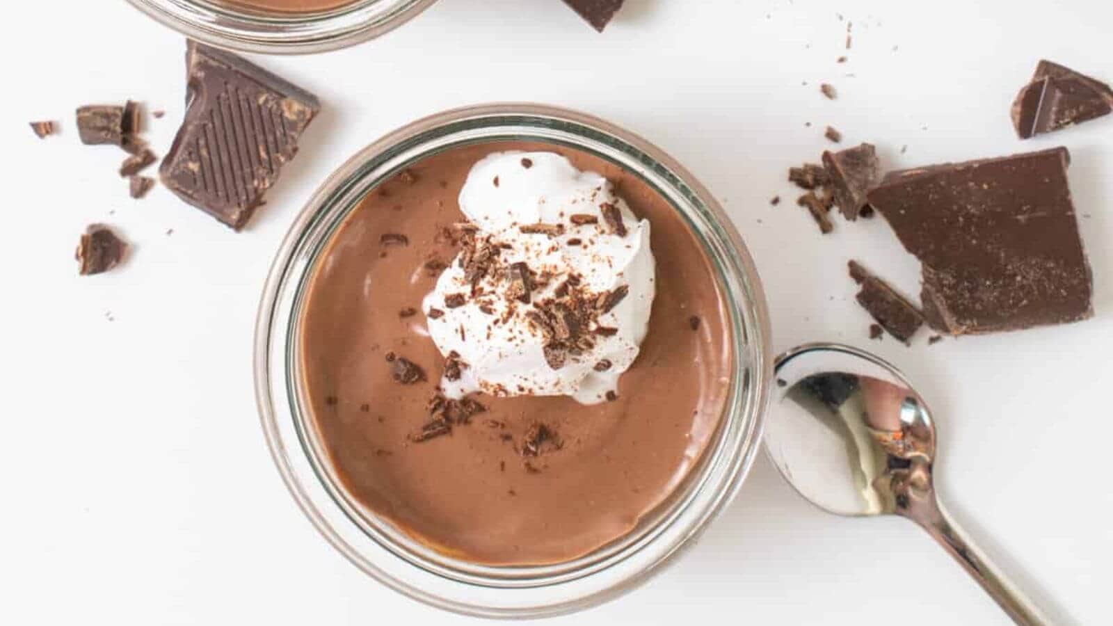 Vegan chocolate mousse in a bowl.