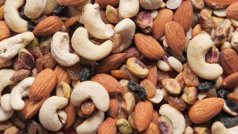 A large pile of mixed nuts.