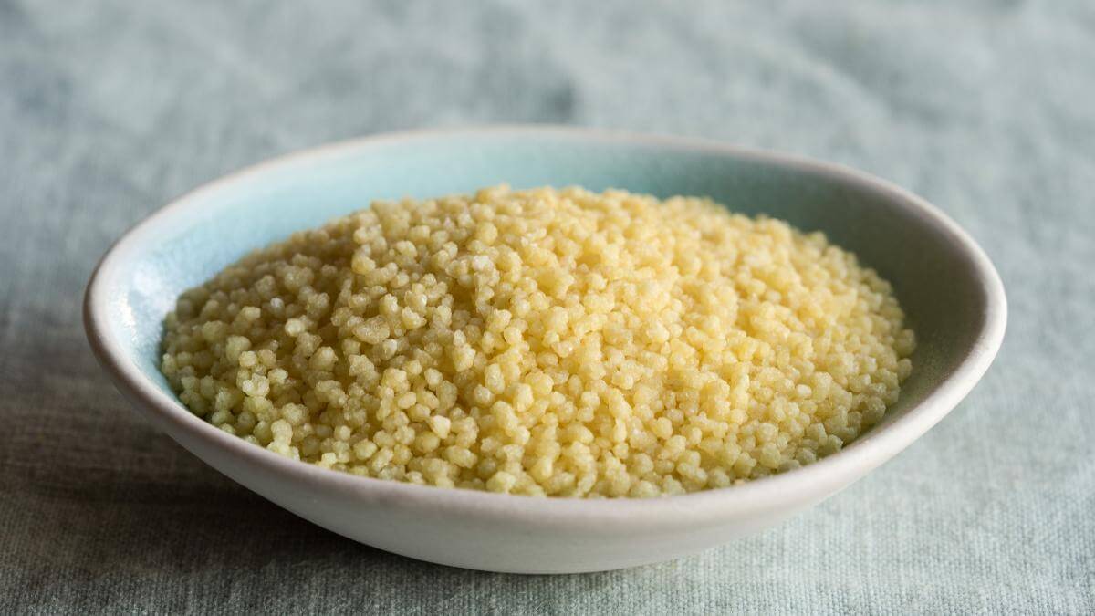 A bowl full of couscous.
