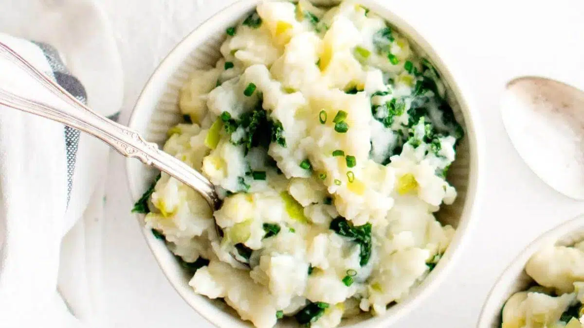 Colcannon in a bowl.