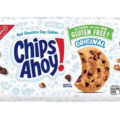 A package of Chips Ahoy! gluten free cookies.