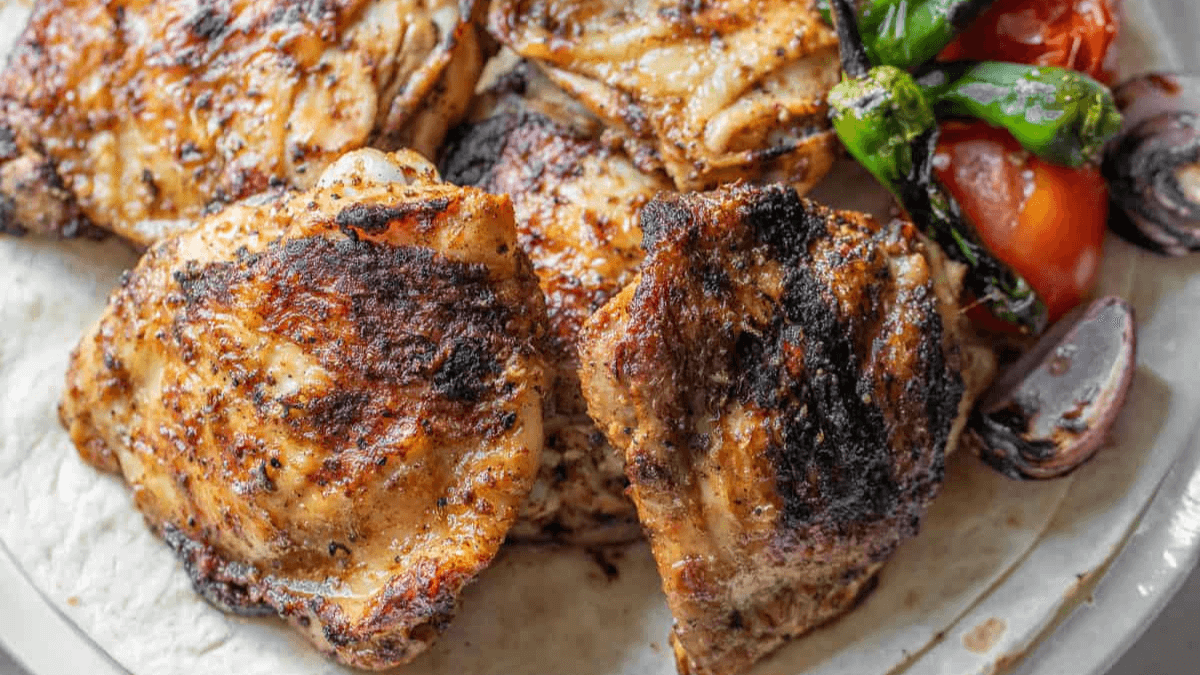 Grilled bbq chicken thighs.