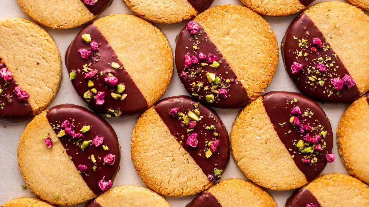 Frosted shortcake cookies.
