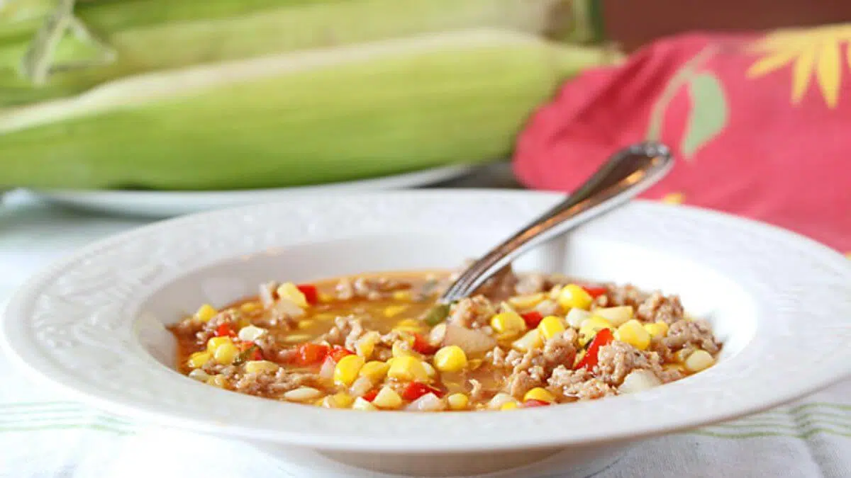 Iowa bbq soup in a bowl.
