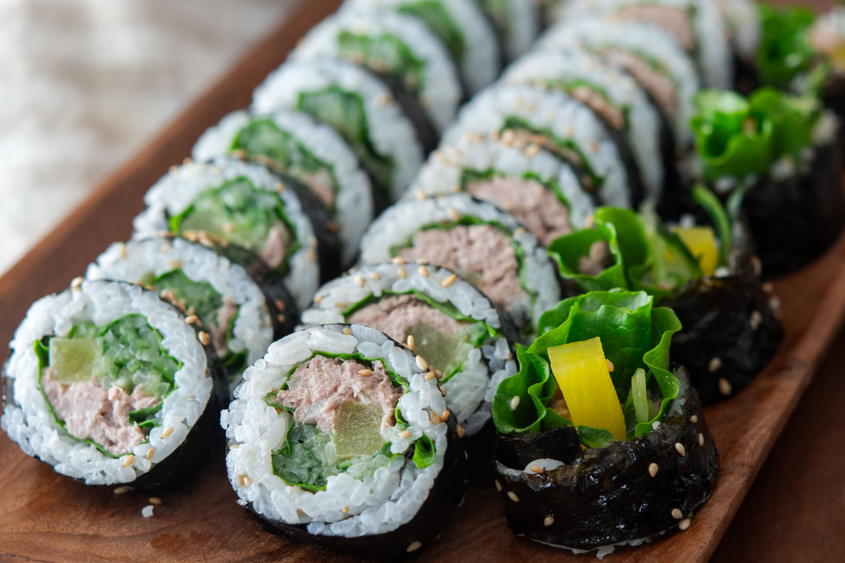 Kimbap rolls.