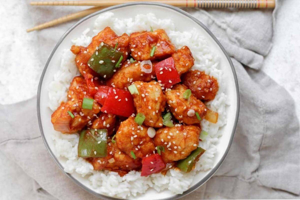 Gluten free sweet and sour chicken.