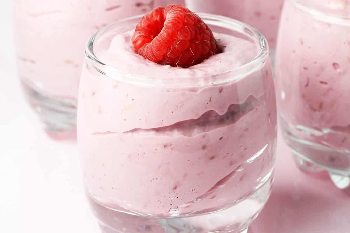 Raspberry mousse.