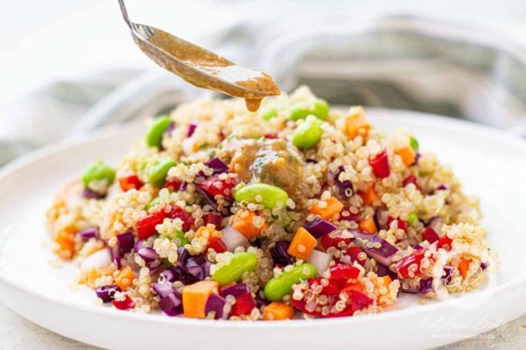 A quinoa salad in a bowl.