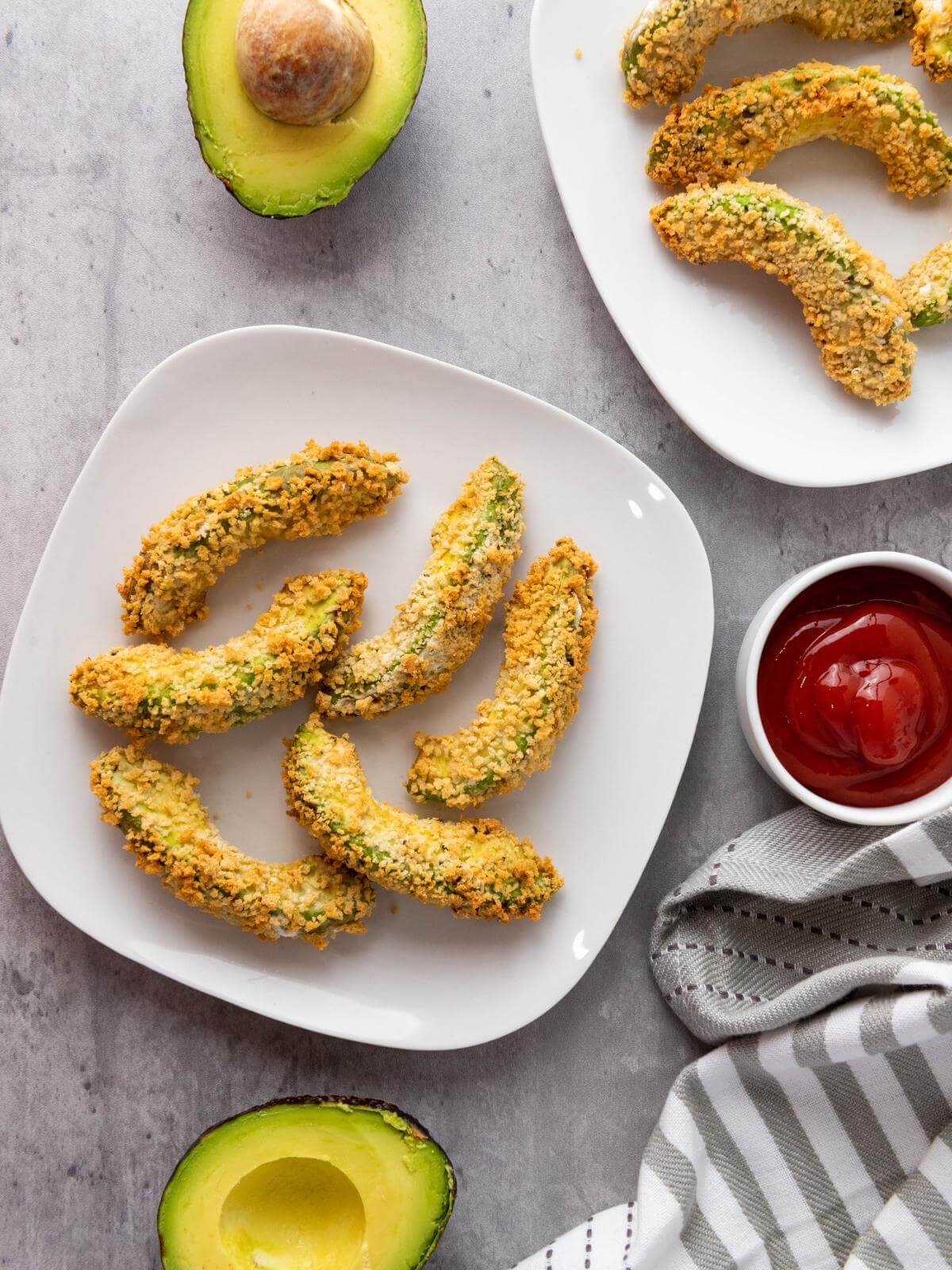 Avocado fries on a plate.