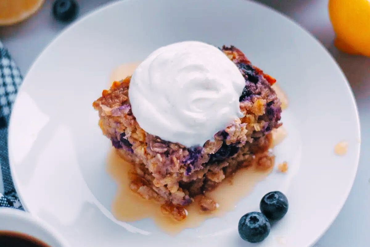 Blueberry baked oatmeal.