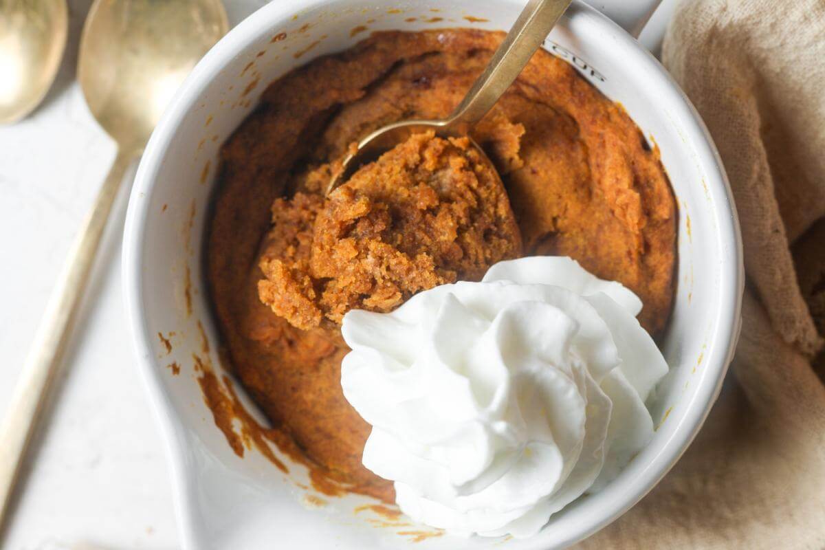 A pumpkin mug cake.