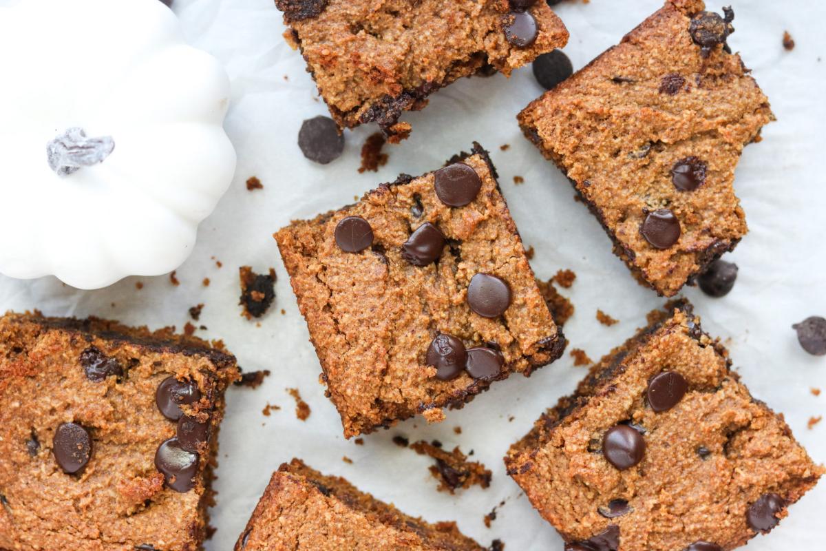 Pumpkin and chocolate chip blondies.