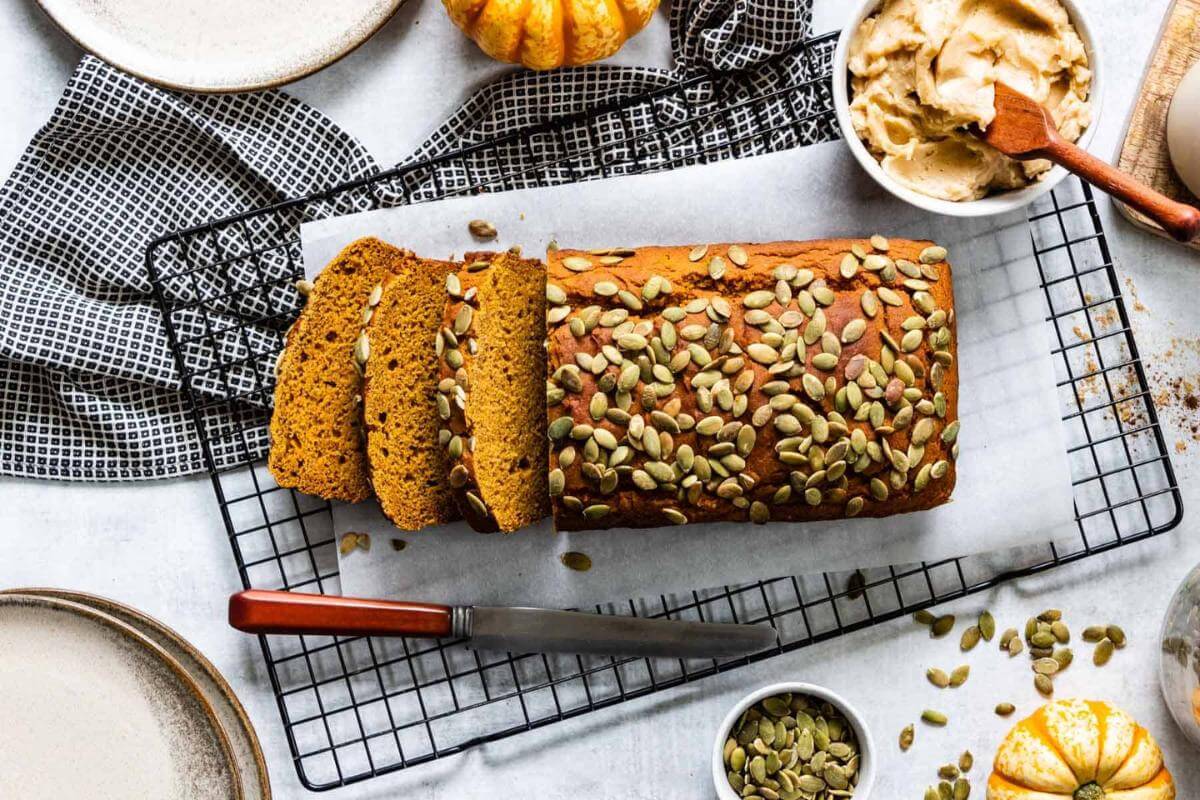 A loaf of pumpkin bread.