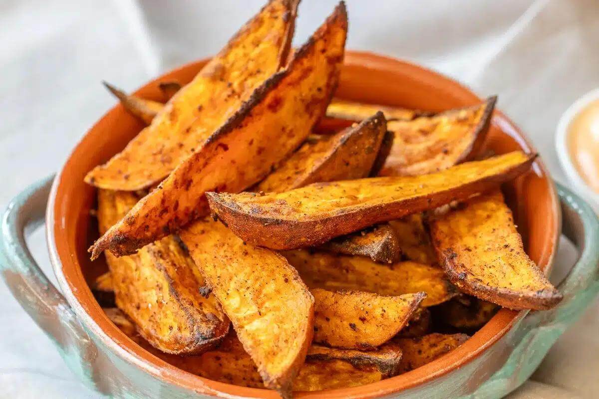 Sweet potato wedges.