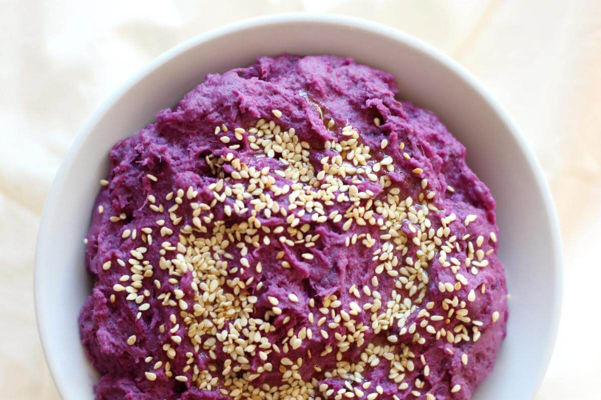 Purple mashed potatoes.