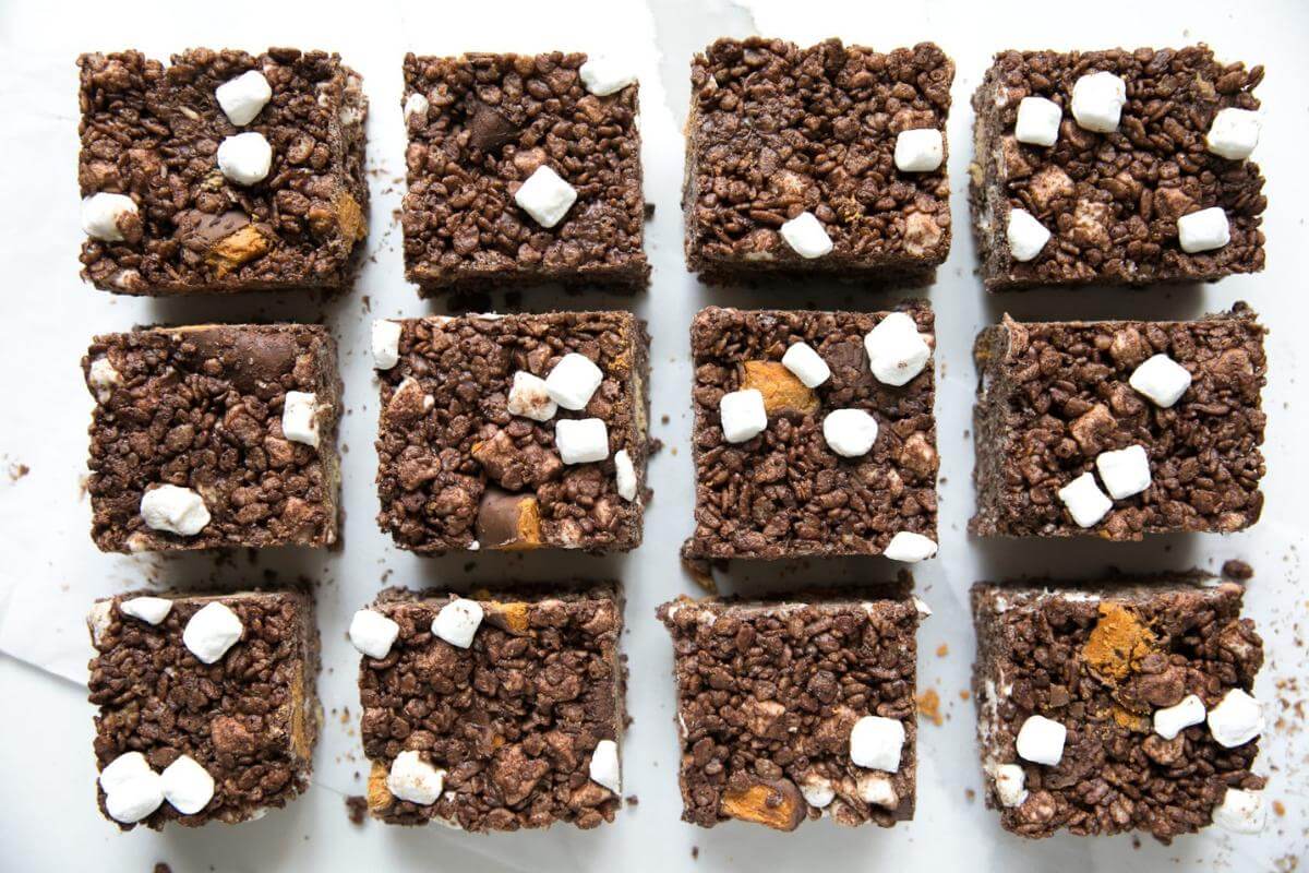 Chocolate peanut butter rice krispie treats.