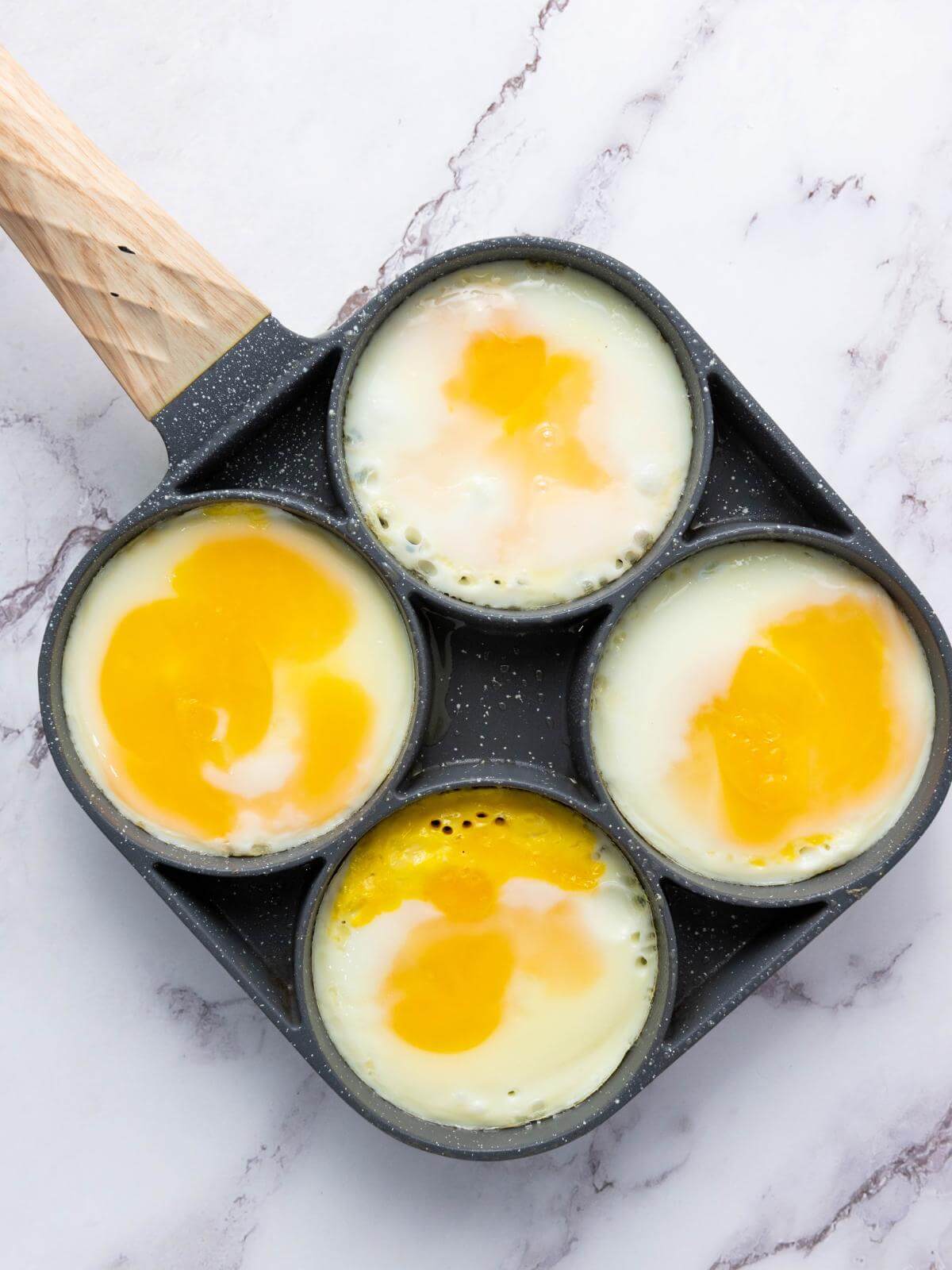 Eggs in a pan.