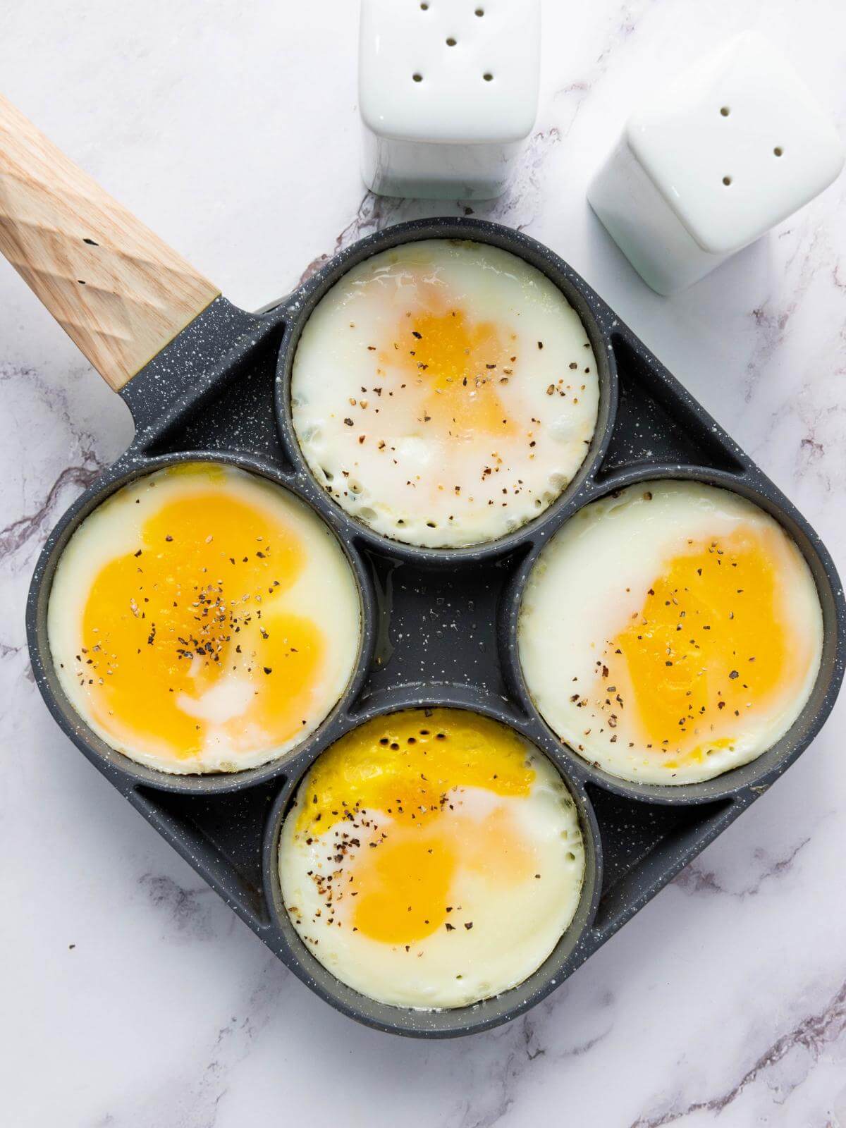 Eggs in a pan.