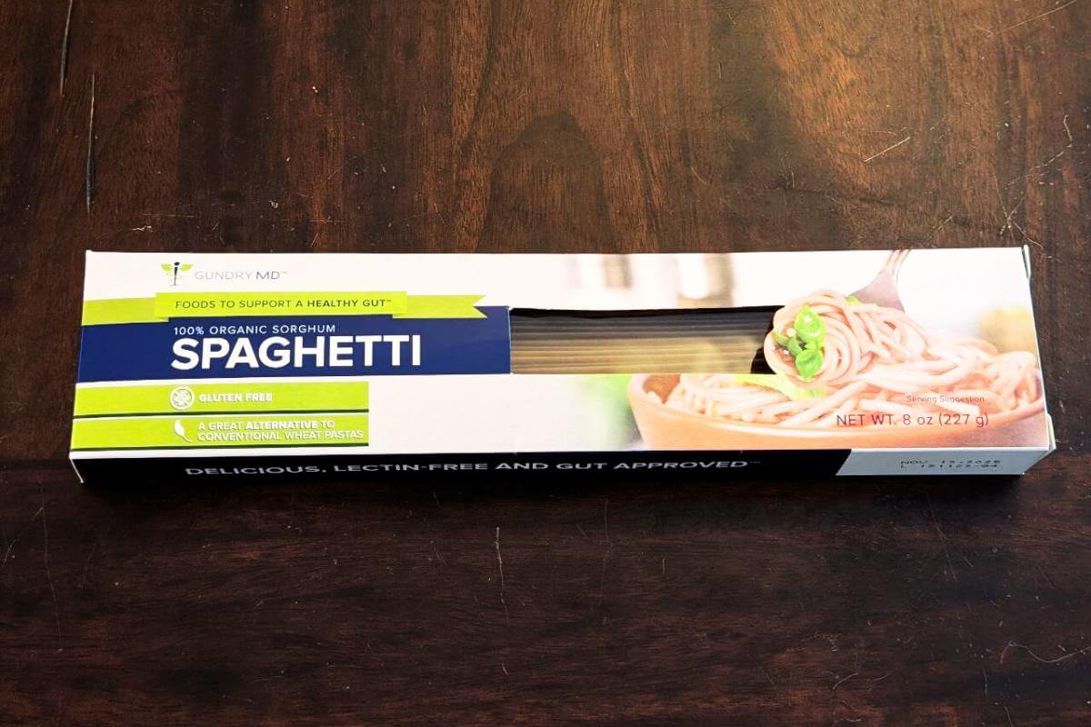 A box of Gundry MD Spaghetti