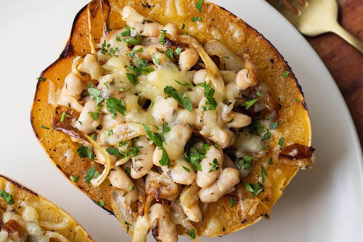 French onion stuffed spaghetti squash.