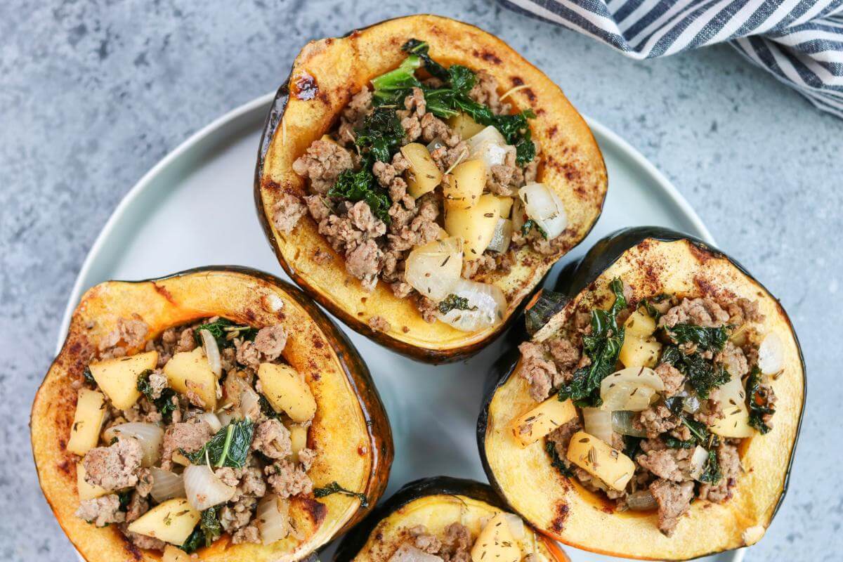 Stuffed acorn squash.