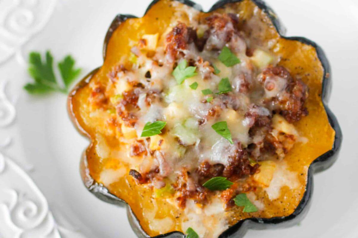 Sausage stuffed acorn squash.