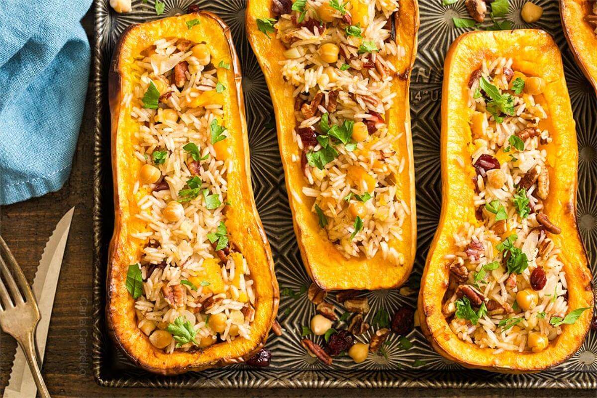 Stuffed butternut squash.