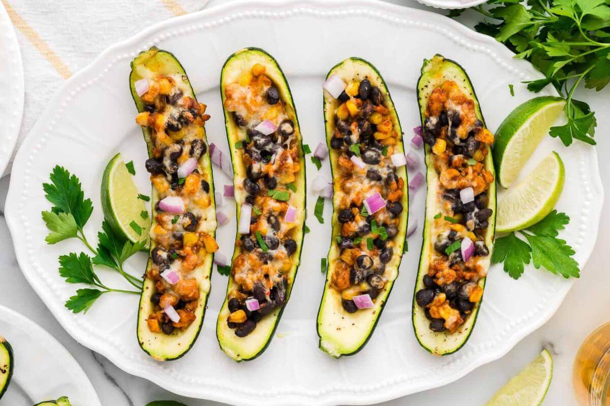 Zucchini taco boats.