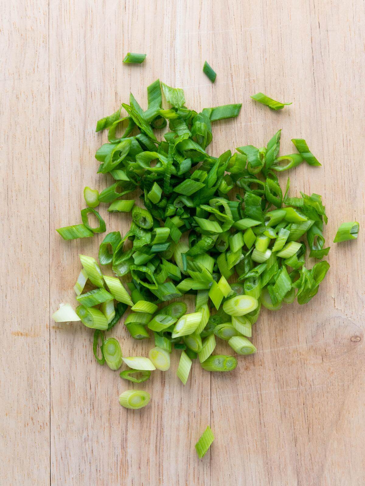 Chopped scallions.