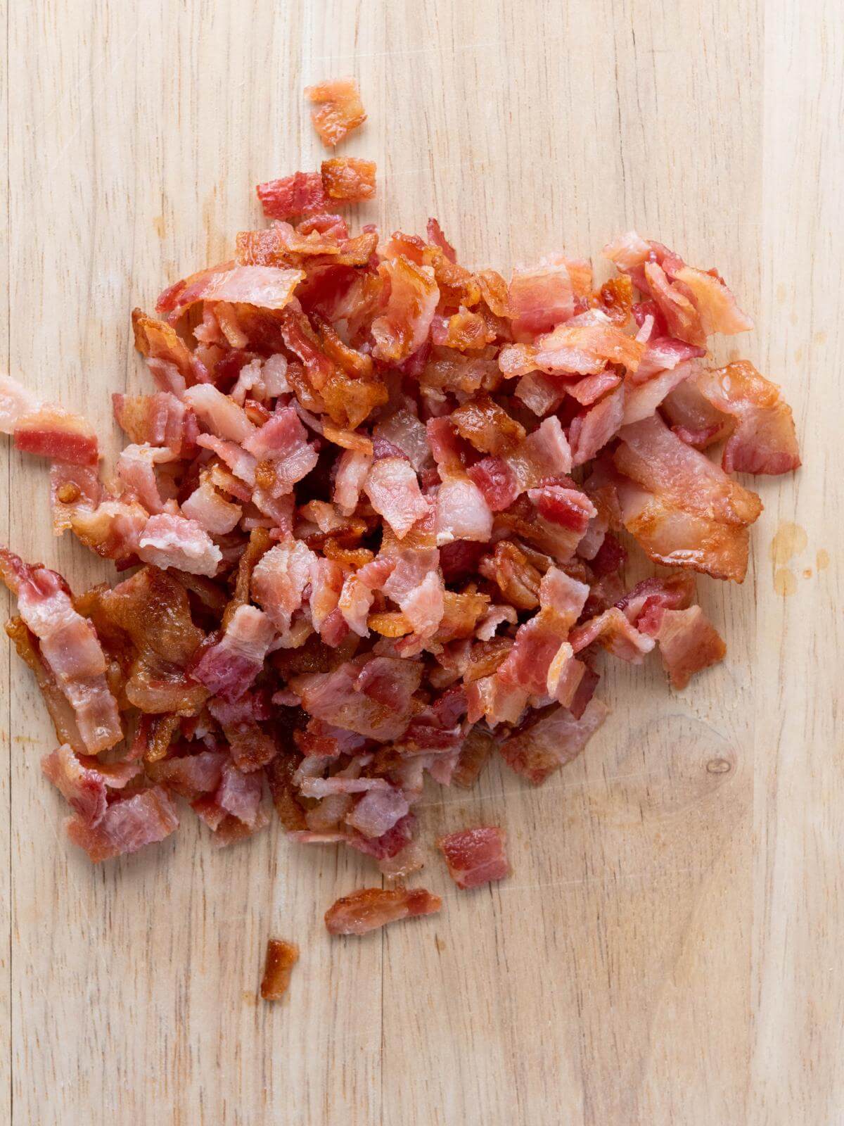 Chopped cooked bacon.