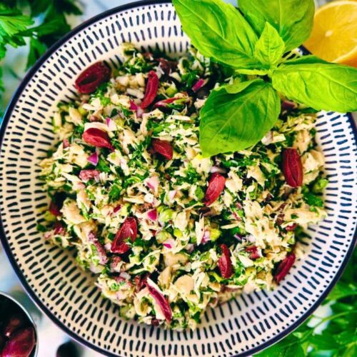 Tuna salad in a bowl.