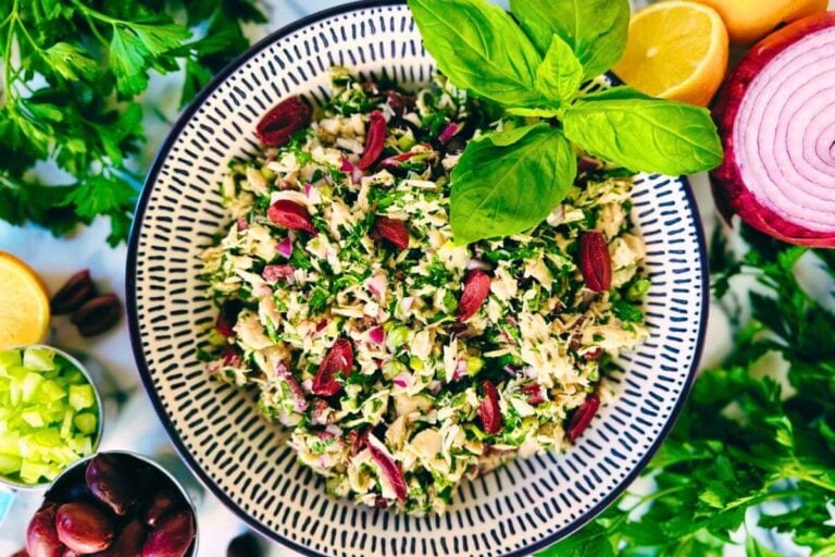 Tuna salad in a bowl.