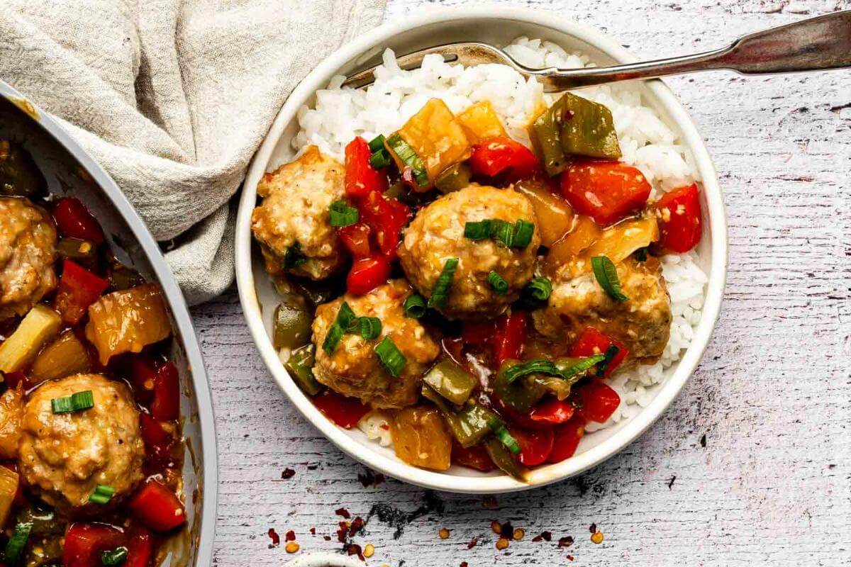 Turkey meatballs on a dish.