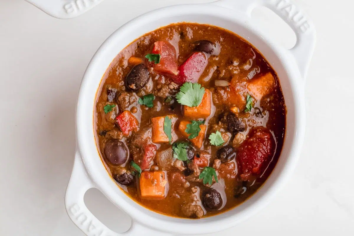 Beef and sweet potato chili.