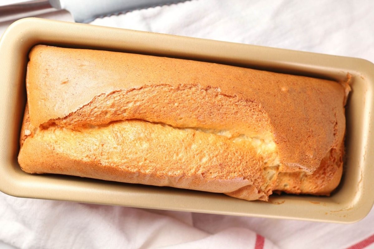 Egg White & Whey Protein Bread in a pan.