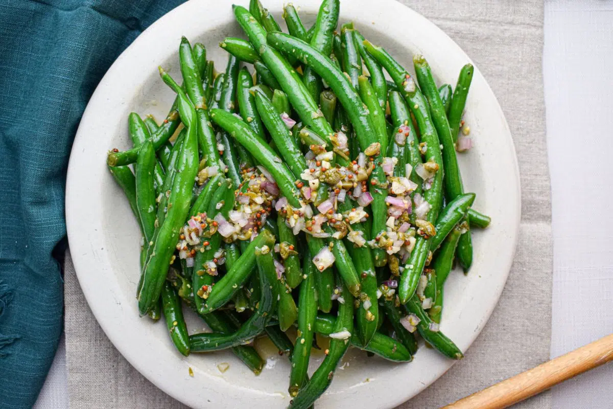 Close up look of French Green Bean Salad.