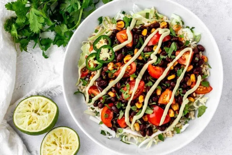 Healthy Black Bean Burrito Bowls.