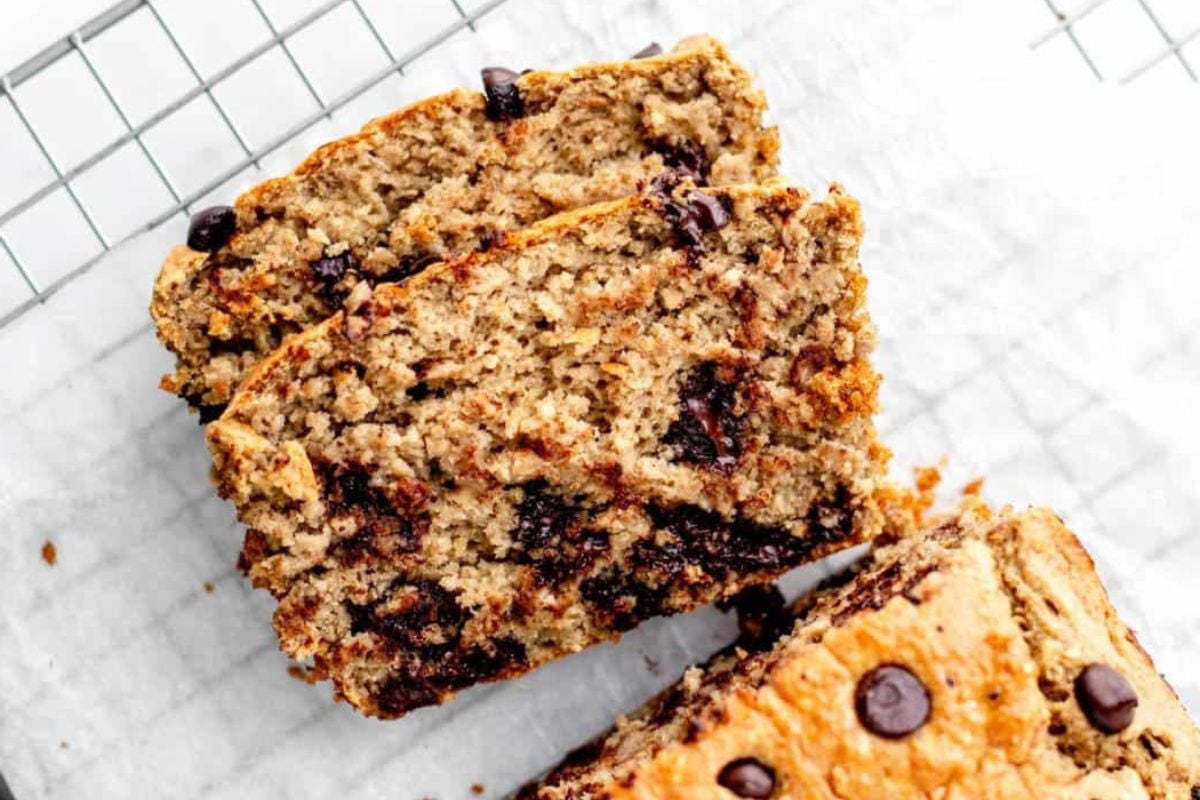 Slices of High Protein Banana Bread.