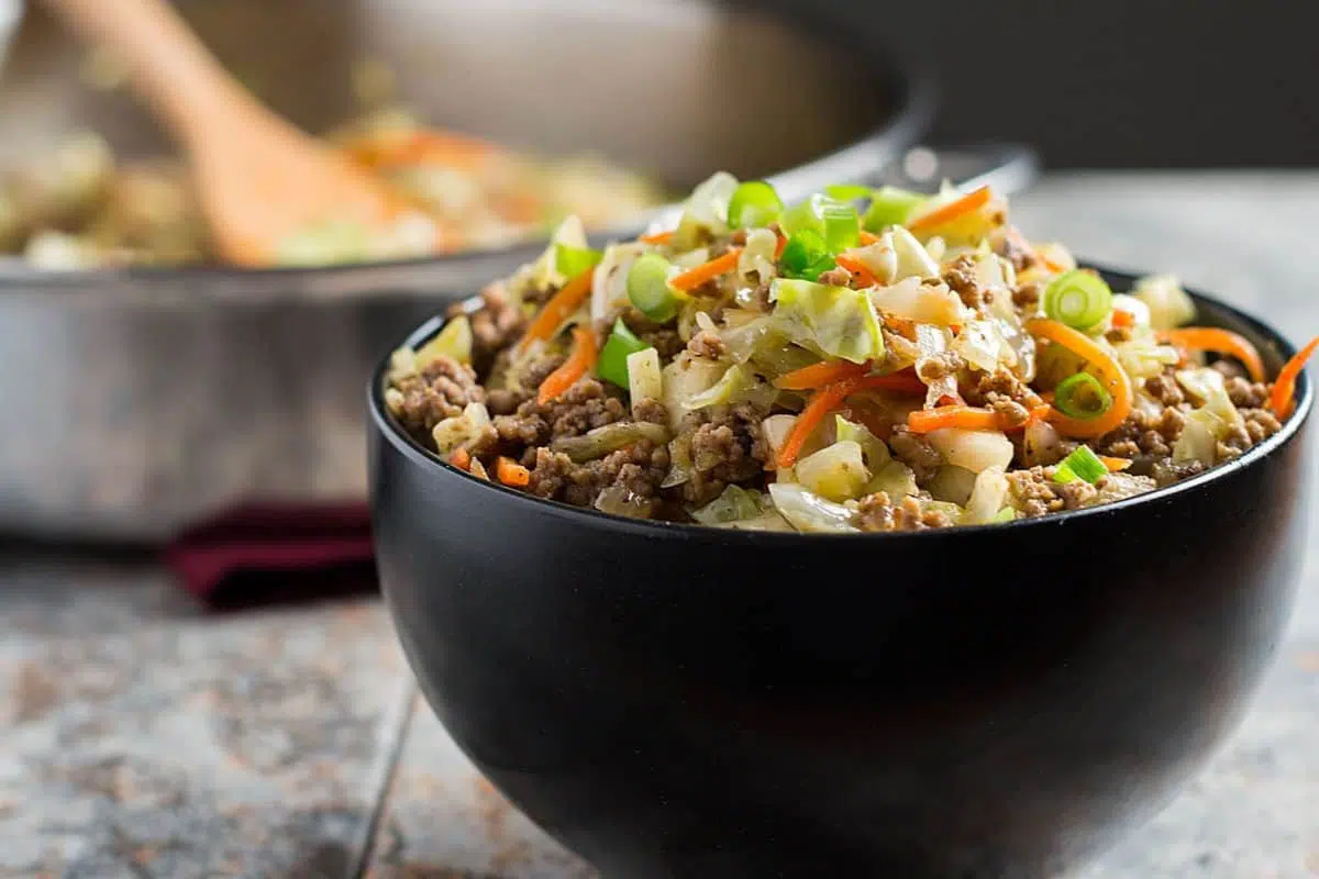 Egg roll in a bowl.
