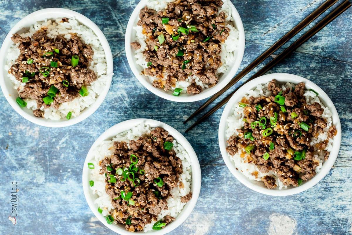 Korean beef bowls.