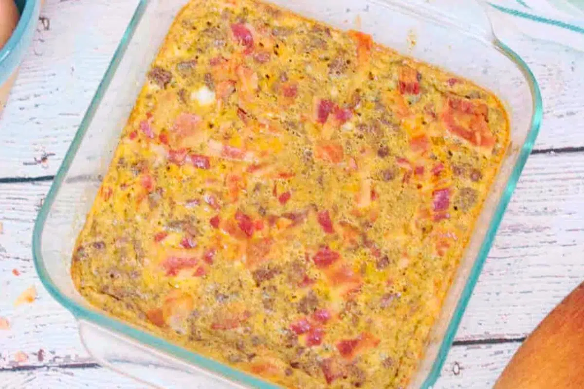 Carnivore Casserole in a baking dish.