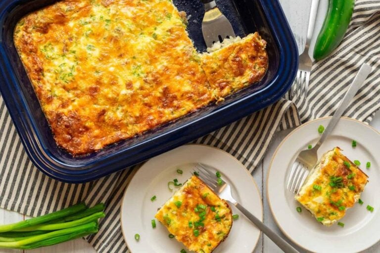 Jalapeno Popper Hash Brown Breakfast Casserole.