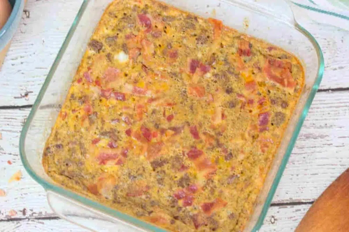 Carnivore Casserole in a baking dish.