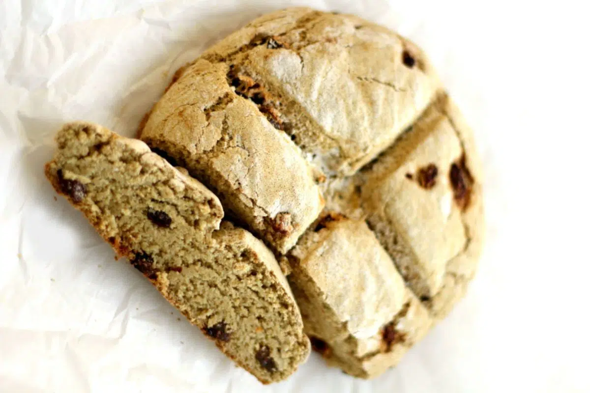 Gluten-Free Irish Soda Bread with unsweetened Raisins.