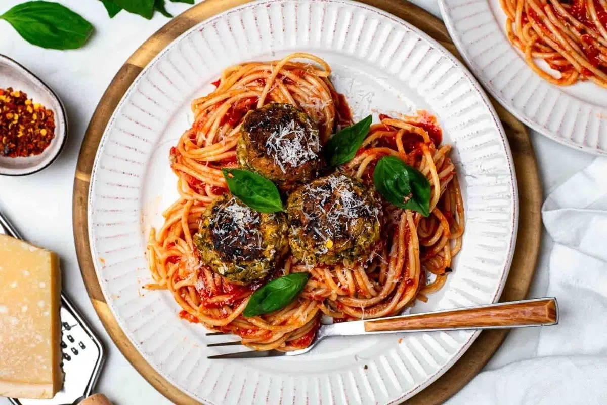 A plate of Easy Vegan Tofu Meatballs.