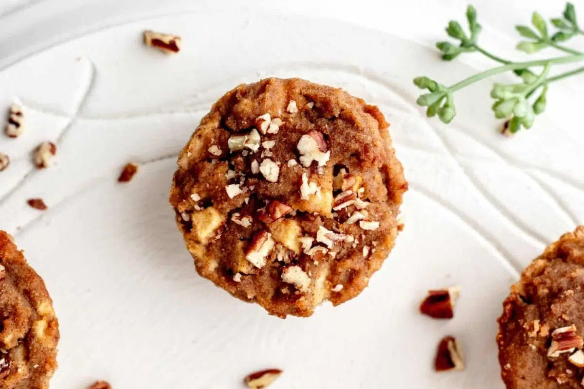 Gluten-Free Apple Cinnamon Muffins served on a plate.